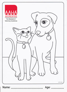 AAHA coloring page one cat and one dog