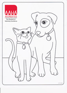 coloring page one cat one dog
